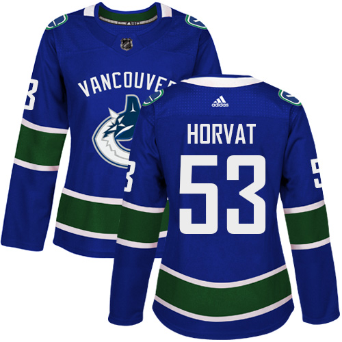 Adidas Vancouve Canucks #53 Bo Horvat Blue Home Authentic Women Stitched NHL Jersey